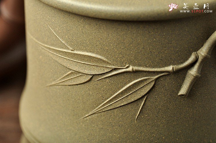 紫砂壶图片：厚重大气 居不可无竹 清韵杯 精品老紫泥and黄龙源青段 不接受定做 - 宜兴紫砂壶网