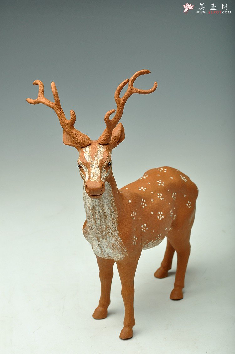 紫砂壶图片：梅花鹿 - 宜兴紫砂壶网