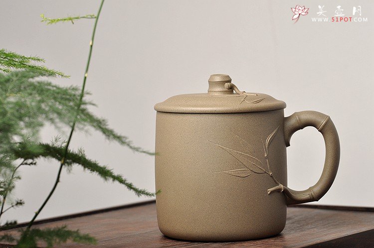 紫砂壶图片：端庄敦厚 黄龙源青段之清韵君子杯 滴子有亮点~ 素雅 - 宜兴紫砂壶网