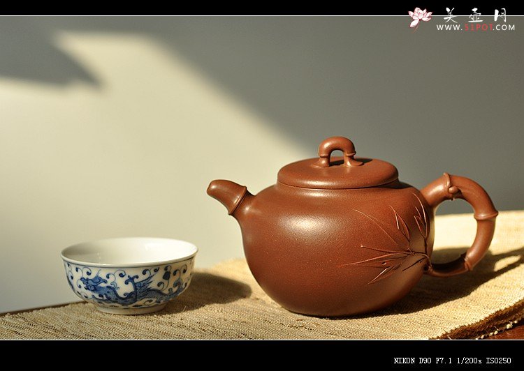 紫砂壶图片：花货实力派潘丹初 沉静秀丽 全手作品 玉竹 飘逸雅致 - 宜兴紫砂壶网