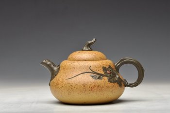 紫砂壶图片：原创作品 七彩葫芦 心意新意 孙伟强张新亚合作 孕育福禄 - 宜兴紫砂壶网