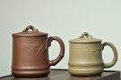 紫砂壶图片：厚重大气 居不可无竹 清韵杯 精品老紫泥and黄龙源青段 不接受定做 - 宜兴紫砂壶网