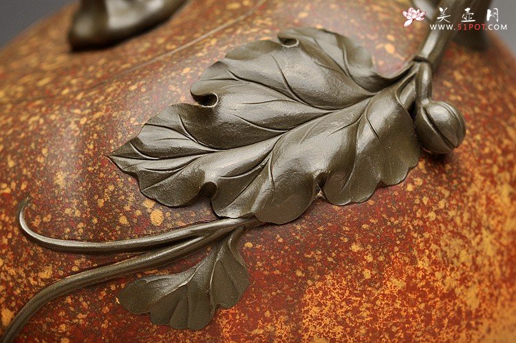 紫砂壶图片：花器实力派  孙伟强张新亚合作 七彩之丰收南瓜 栩栩如生 - 宜兴紫砂壶网