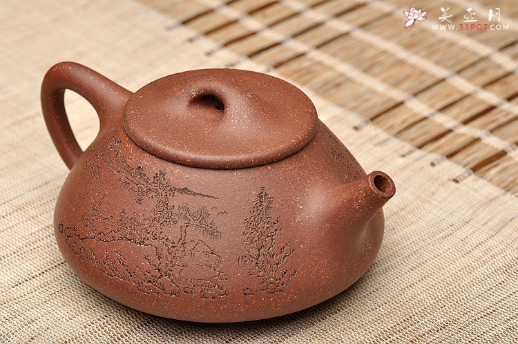 紫砂壶图片：周斌全手力作 经典器形 中石瓢 肥而不腻 清奇 鱼籽砂 - 宜兴紫砂壶网