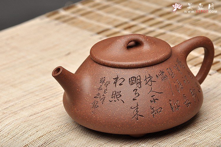 紫砂壶图片：周斌全手力作 经典器形 中石瓢 肥而不腻 清奇 鱼籽砂 - 宜兴紫砂壶网