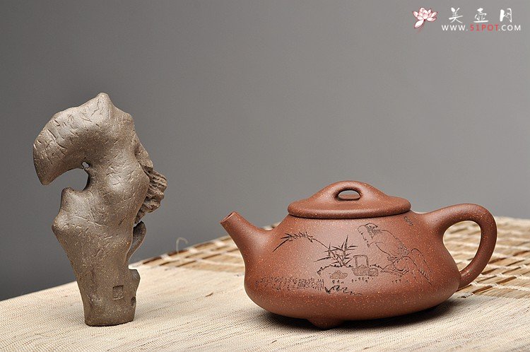 紫砂壶图片：周斌全手力作 经典器形 中石瓢 肥而不腻 清奇 鱼籽砂 - 宜兴紫砂壶网