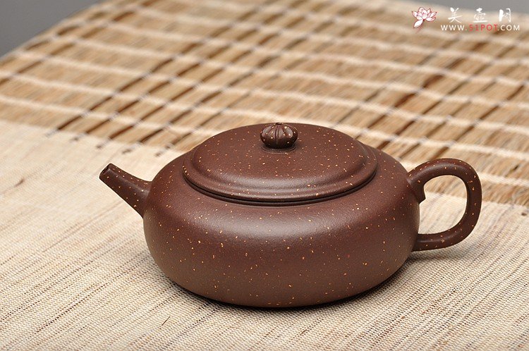 紫砂壶图片：紫泥铺砂 大口适合绿茶 全手葵璧 优美雅致 - 宜兴紫砂壶网