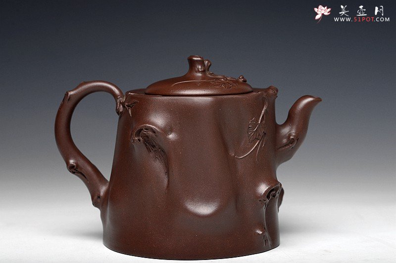 紫砂壶图片：花货典范 灵韵秀雅 全手葡萄桩之万年丰 薄胎精品 - 宜兴紫砂壶网