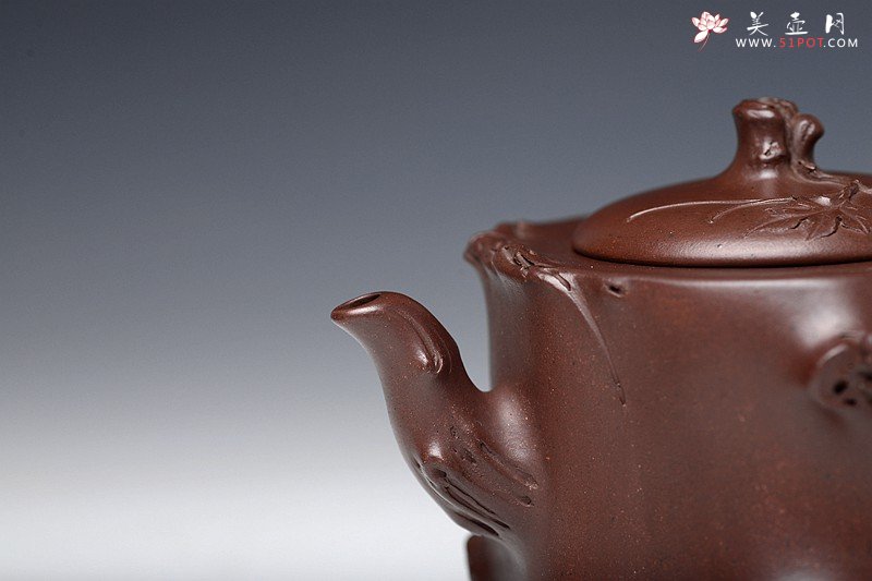 紫砂壶图片：花货典范 灵韵秀雅 全手葡萄桩之万年丰 薄胎精品 - 宜兴紫砂壶网