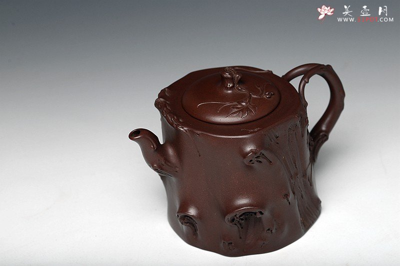 紫砂壶图片：花货典范 灵韵秀雅 全手葡萄桩之万年丰 薄胎精品 - 宜兴紫砂壶网