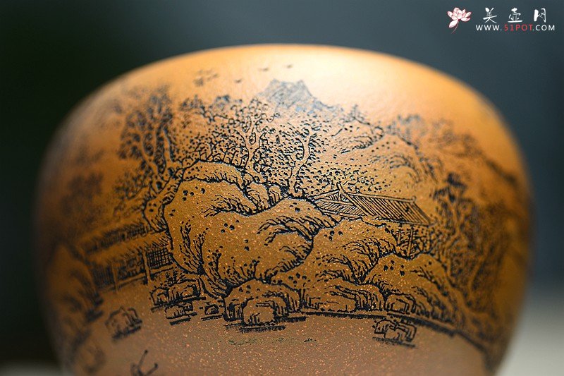 紫砂壶图片：精刻山水之钵 笔洗 把玩精品 有宋朝高远之气~ - 宜兴紫砂壶网