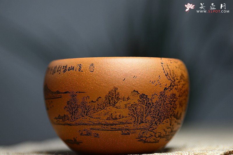 紫砂壶图片：精刻山水之钵 笔洗 把玩精品 有宋朝高远之气~ - 宜兴紫砂壶网