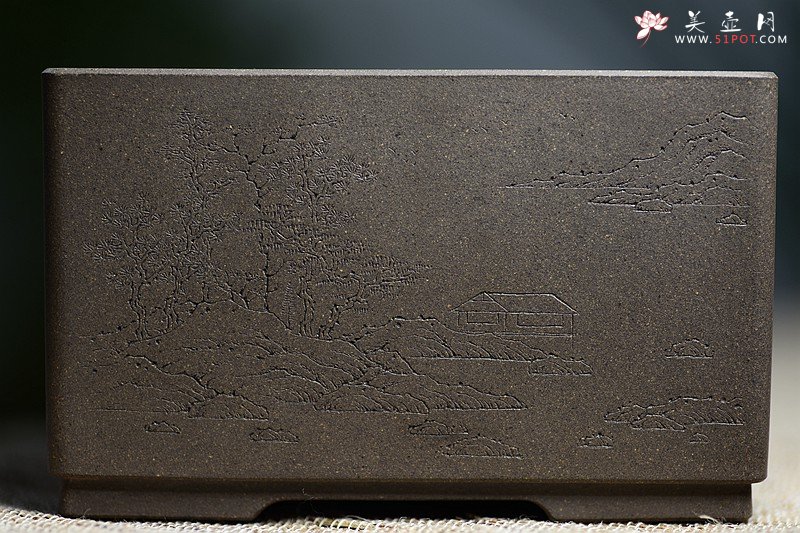 紫砂壶图片：清韵悠长 精工典范 小花盆 文房雅玩 国助和石装饰 - 宜兴紫砂壶网