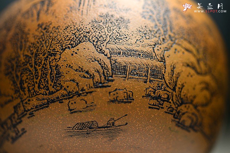 紫砂壶图片：精刻山水之钵 笔洗 把玩精品 有宋朝高远之气~ - 宜兴紫砂壶网