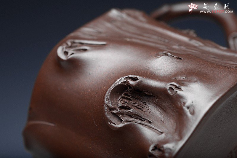 紫砂壶图片：花货典范 灵韵秀雅 全手葡萄桩之万年丰 薄胎精品 - 宜兴紫砂壶网