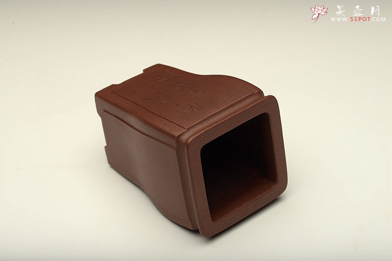 紫砂壶图片：张秋平全手制花盆 陆逸舟精心装饰 四方开光花盆 - 宜兴紫砂壶网