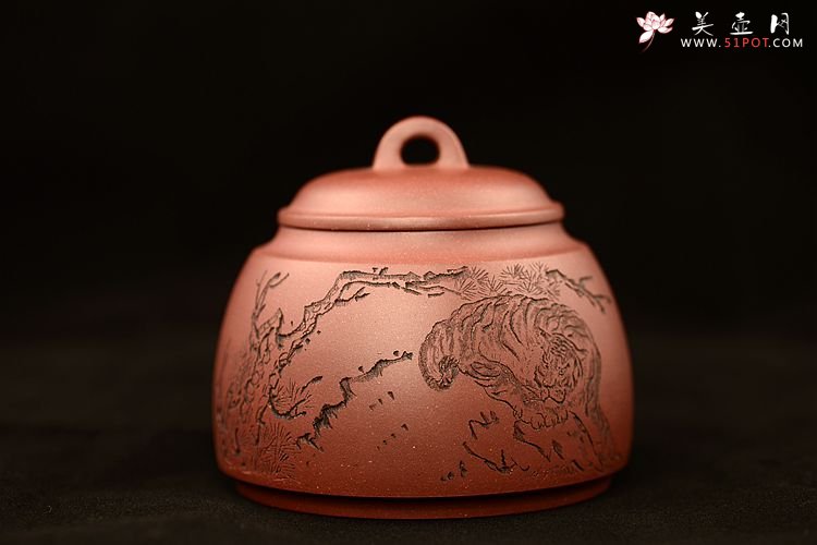 紫砂壶图片：虎蹲茶叶罐 - 宜兴紫砂壶网
