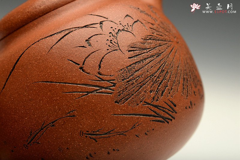 紫砂壶图片：张听刚装饰 憨厚可爱 降坡泥全手小茄段 - 宜兴紫砂壶网