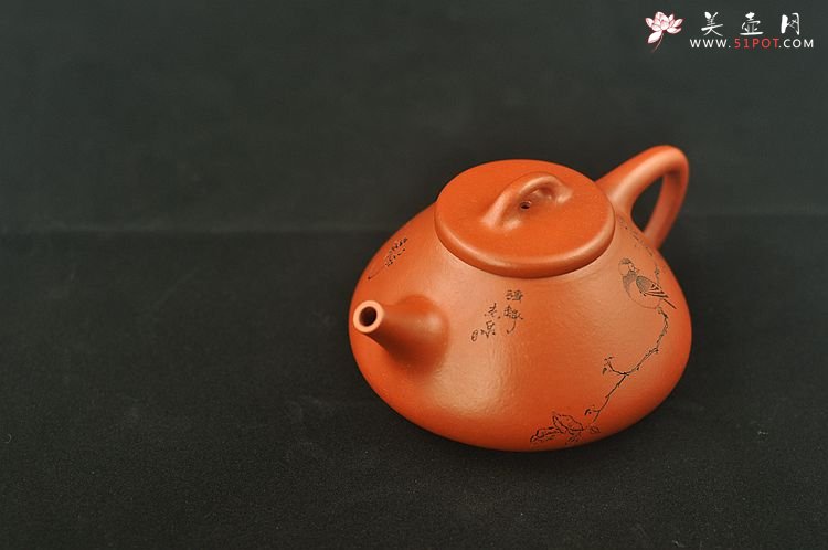 紫砂壶图片：难得成品 陈进惊艳之作 全手朱泥子冶石瓢 骨感挺拔 - 宜兴紫砂壶网