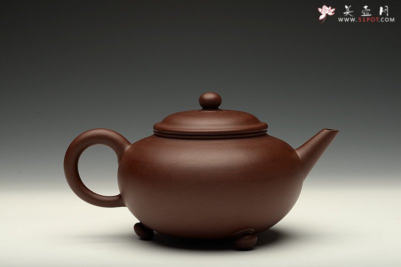紫砂壶图片：神韵探寻 全手三足水平 实力体现 舒展大气 - 宜兴紫砂壶网