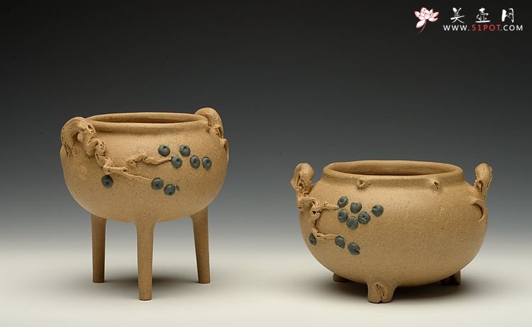 紫砂壶图片：全手松段香炉  文房雅玩 - 宜兴紫砂壶网