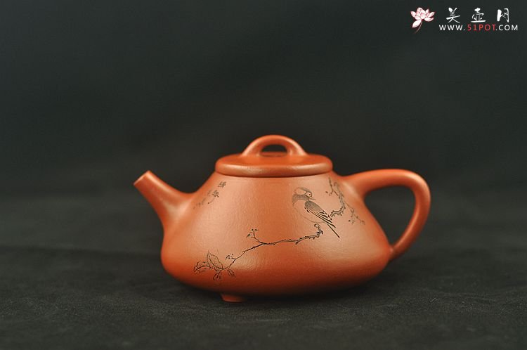 紫砂壶图片：难得成品 陈进惊艳之作 全手朱泥子冶石瓢 骨感挺拔 - 宜兴紫砂壶网