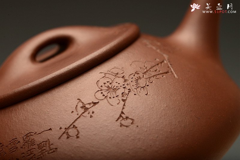 紫砂壶图片：全手满瓢 陆轶舟装饰通转梅花 劲道小霸王o(∩_∩)o  - 宜兴紫砂壶网