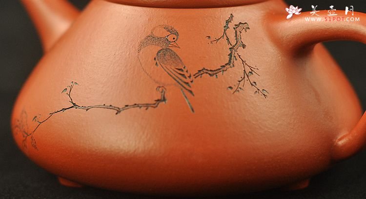 紫砂壶图片：难得成品 陈进惊艳之作 全手朱泥子冶石瓢 骨感挺拔 - 宜兴紫砂壶网