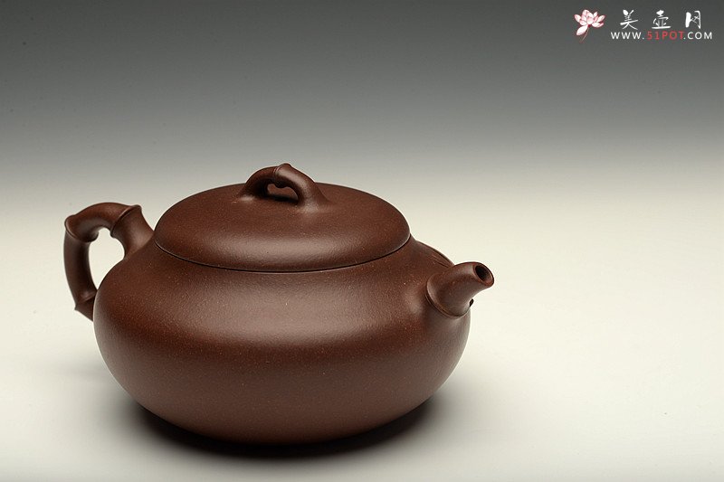紫砂壶图片：油润底槽青 精品花货  丹竹 敦厚可人 大口实用 - 宜兴紫砂壶网