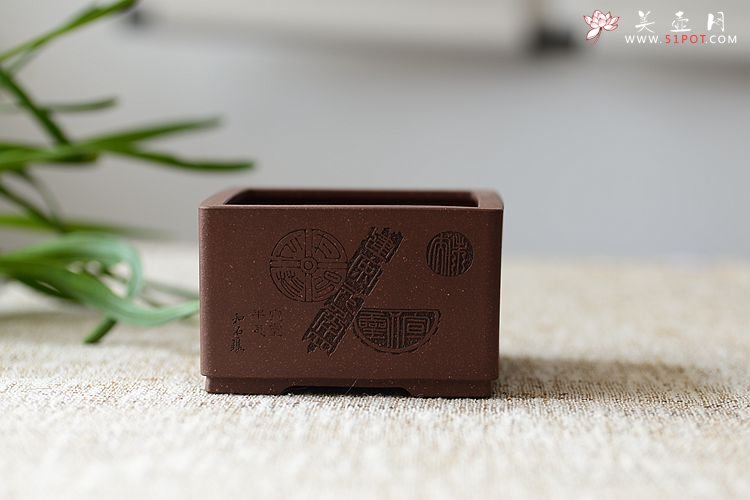 紫砂壶图片：清韵悠长 精工典范 小花盆 文房雅玩 国助和石装饰 - 宜兴紫砂壶网