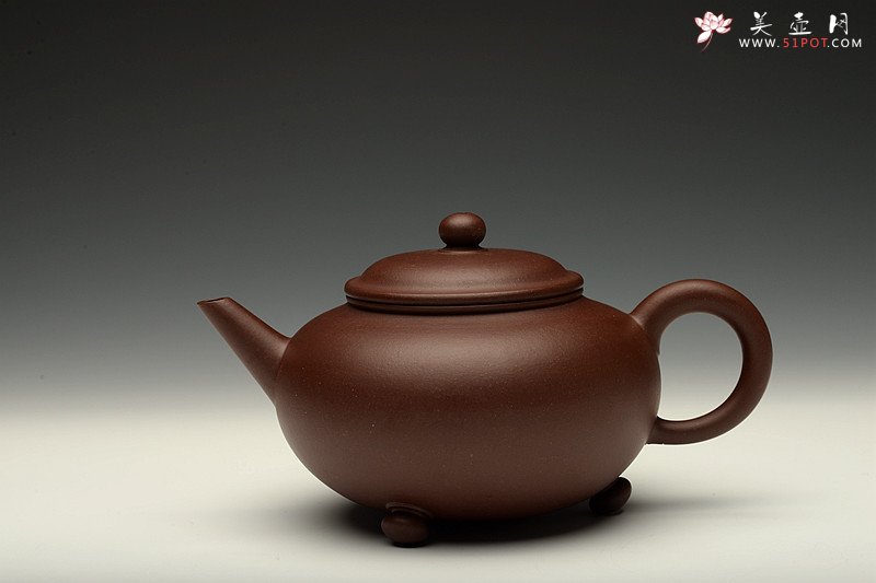 紫砂壶图片：神韵探寻 全手三足水平 实力体现 舒展大气 - 宜兴紫砂壶网