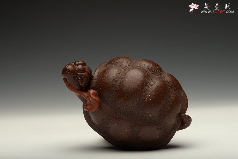 紫砂壶图片：寿龟送灵芝~ 寿上加寿o(∩_∩)o  憨态可掬 做工精致 用料讲究~ - 宜兴紫砂壶网