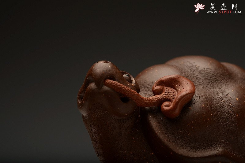 紫砂壶图片：寿龟送灵芝~ 寿上加寿o(∩_∩)o  憨态可掬 做工精致 用料讲究~ - 宜兴紫砂壶网