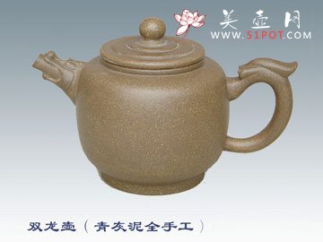 紫砂壶图片：双龙壶 - 宜兴紫砂壶网