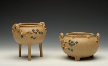 紫砂壶图片：全手松段香炉  文房雅玩 - 宜兴紫砂壶网