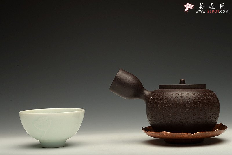 紫砂壶图片：美壶特惠 日式侧把 心经巨轮 茶人最爱 电陶炉烧水 - 宜兴紫砂壶网