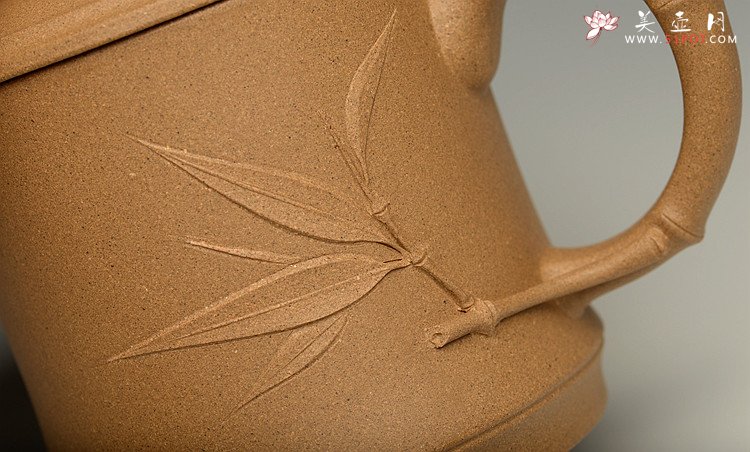 紫砂壶图片：美壶特惠 黄龙山原矿段泥  高温竹节盖杯 - 宜兴紫砂壶网