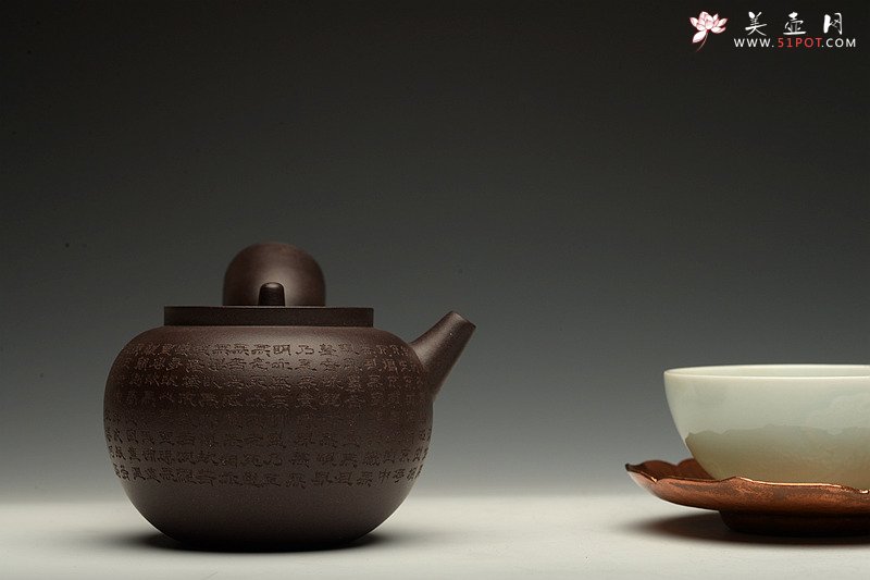 紫砂壶图片：美壶特惠 日式侧把 心经巨轮 茶人最爱 电陶炉烧水 - 宜兴紫砂壶网