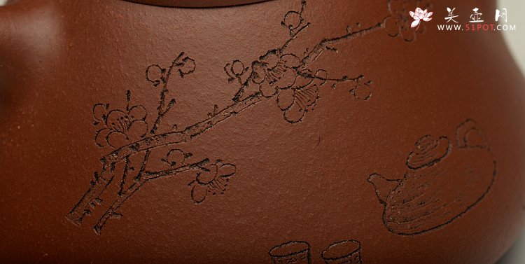 紫砂壶图片：张听刚装饰 原矿老紫泥 全手大子冶石瓢 精工 - 宜兴紫砂壶网