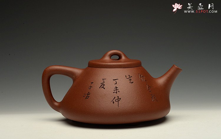 紫砂壶图片：张听刚装饰 原矿老紫泥 全手大子冶石瓢 精工 - 宜兴紫砂壶网