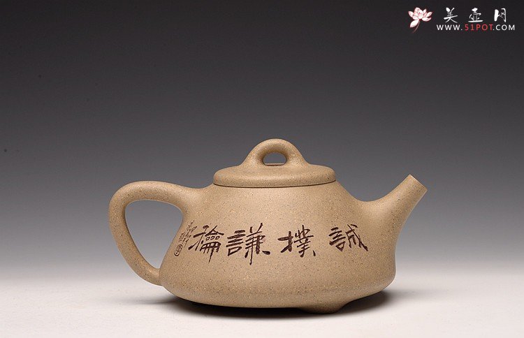 紫砂壶图片：全手文气五彩石瓢 - 宜兴紫砂壶网