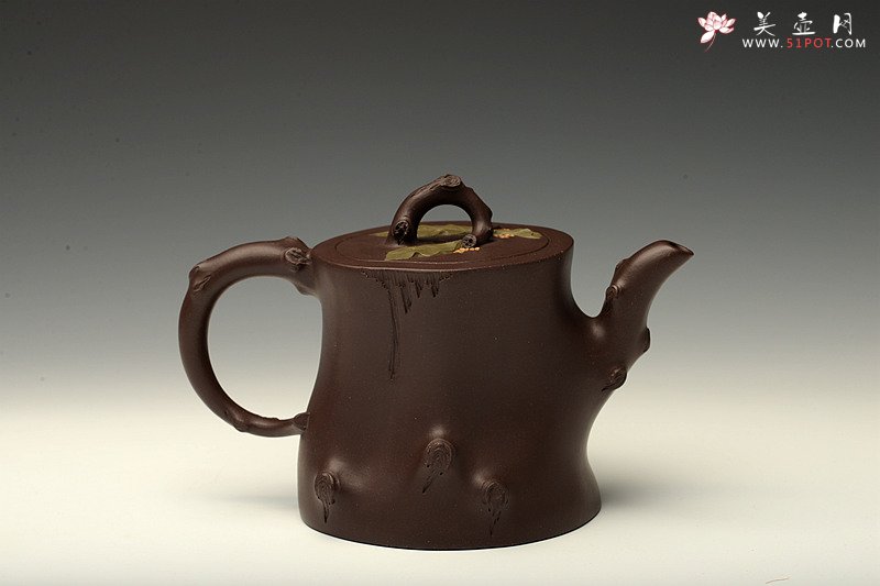 紫砂壶图片：蒋蓉花货风格 贴塑精致生动 桂花香 孙伟强张新亚合作 - 宜兴紫砂壶网