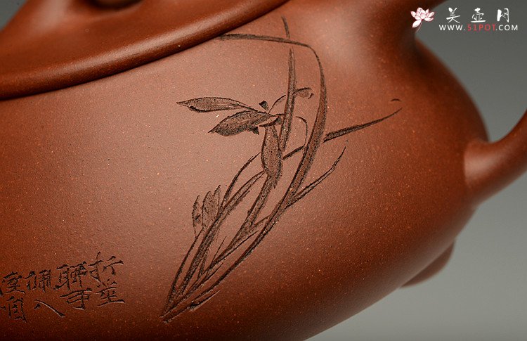 紫砂壶图片：优质青水泥 传统实用 文气装饰 中石瓢 - 宜兴紫砂壶网