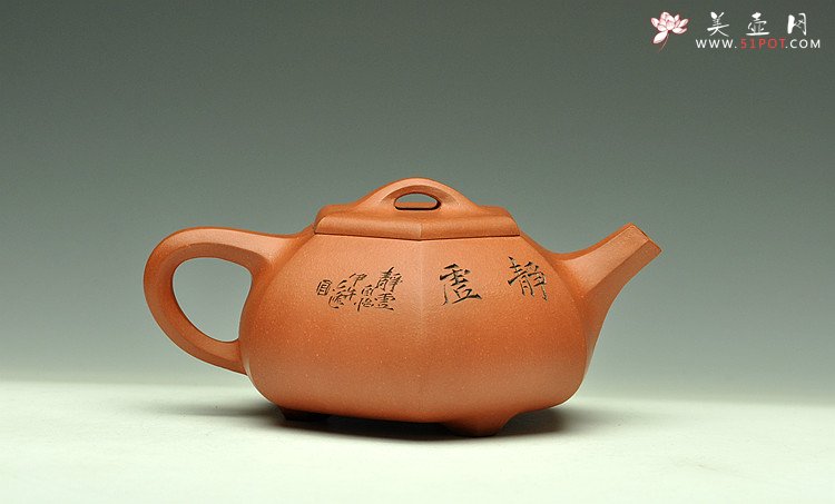 紫砂壶图片：线条流畅 挺拔有力  六方石瓢  实用佳品 - 宜兴紫砂壶网