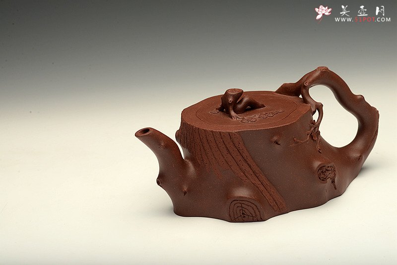 紫砂壶图片：似龟似桩 气韵流畅 精品 全手长寿梅桩 吉祥如意 - 宜兴紫砂壶网