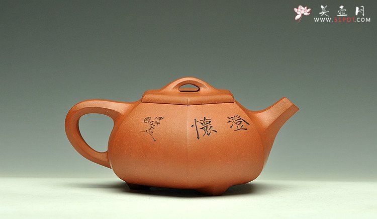 紫砂壶图片：线条流畅 挺拔有力  六方石瓢  实用佳品 - 宜兴紫砂壶网