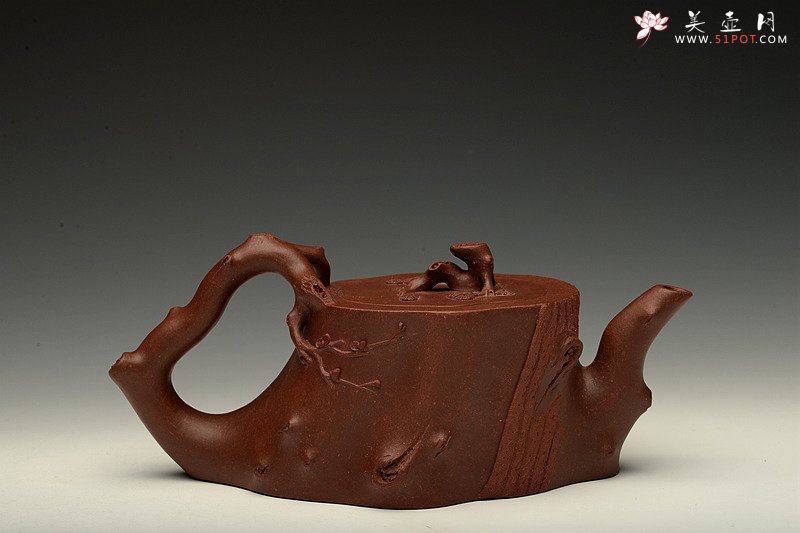 紫砂壶图片：似龟似桩 气韵流畅 精品 全手长寿梅桩 吉祥如意 - 宜兴紫砂壶网