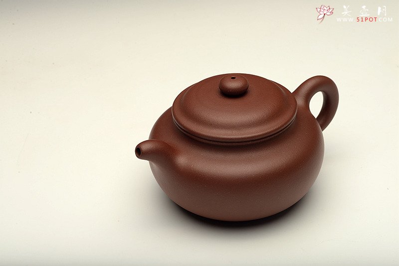 紫砂壶图片：传统器形 端庄大方  纯净黄龙山底槽青 全手仿古 - 宜兴紫砂壶网