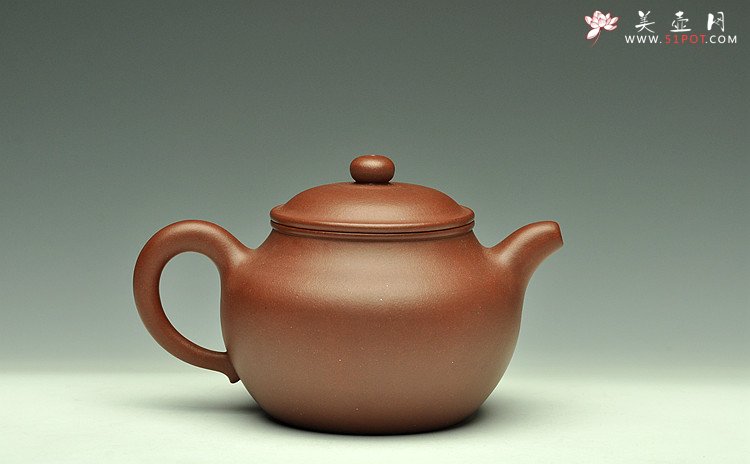 紫砂壶图片：敦厚耐品  古朴典雅  全手莲子 - 宜兴紫砂壶网