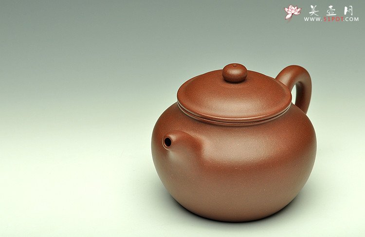紫砂壶图片：敦厚耐品  古朴典雅  全手莲子 - 宜兴紫砂壶网